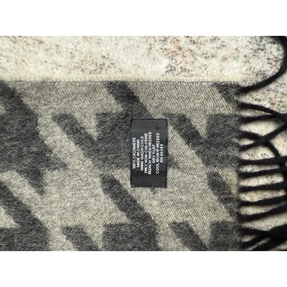 100% CASHMERE SCARF Hereingbone Fringe 60